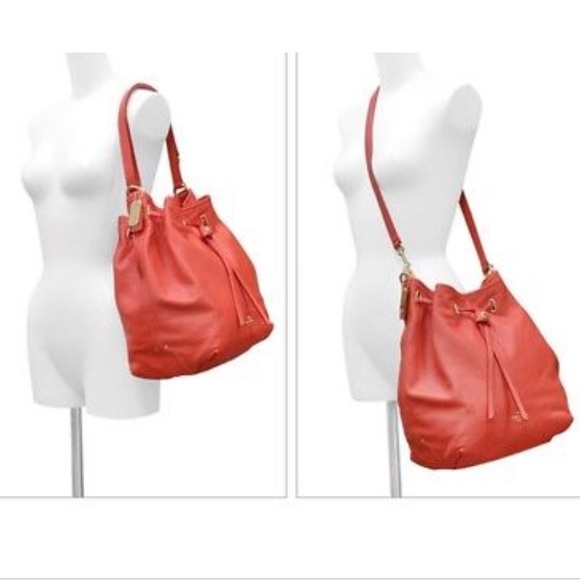 EUC COACH 34988 TURNLOCK TIE MATTE SOFT GRAIN LEATHER BUCKET SHOULDER BAG - Picture 2 of 15